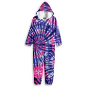 Top Trenz Grapevine Tie-Dye Fuzzy Onesie one piece loungewear