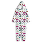 Top Trenz Rainbow Butterfly Fuzzy Onesie pajama loungewear