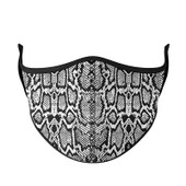 Top Trenz Printed Black & White Snake Print Face Mask