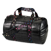 Top Trenz Black Puffer Duffle  Scatter Star Straps