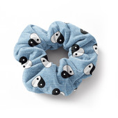 Denim Yin Yang Print Scrunchie