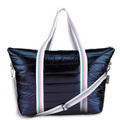 Top Trenz Navy Puffer Weekender Tote with Sunrise Straps