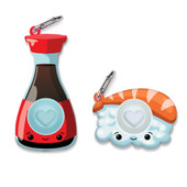 OMG Mega Pop Best Friend Pop it Keychains - Sushi & Soy Sauce