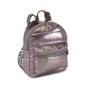 Gunmetal Puffer Mini Backpack  Stardust Straps