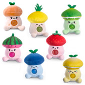 top trenz collection of fruit and mushroom mishmash sensory plushie beaded fidgety toys