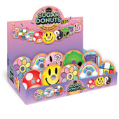 sensory sugar donut throwback plush wrapped fidget toy display