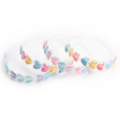 top trenz collection of headbands with hearts filled with multicolored glitter