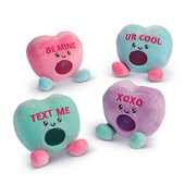 Top trenz valentines day heart shaped plush squish toy collection with four color designs