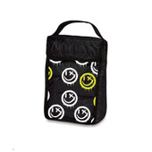 Top Trenz canvas black and yellow happy face printed snack bag pouch