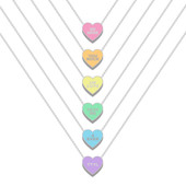 collection of hot trending heart accessory necklaces jewelry hanging on a chain