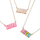 Top Trenz trendy gold chain charm love necklace