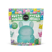 Top Trenz Teal Super Duper Sugar Squisher Bunny in packaging bag