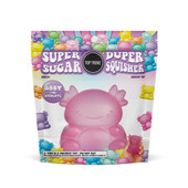 Top Trenz Super Duper Sugar Squisher Toy - Pink Axolotl in packaging bag