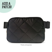 Top Trenz Black Puffer Diamond Stitch Belt Bag Purse