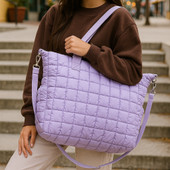 ★TOUT Y EST★ Circle Puffer Body Bag Purple LOR23FUBG0001P XMMSWDLA Puffer Bag Lightweight Quilted Tote Bags Puffy