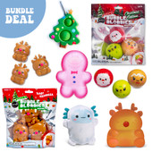 holiday squishy fidget bundle 6 piece set stocking stuffer