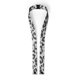 Gray Leopard Mask Lanyard w/Safety Breakaway Clip Gray Leopard Mask Lanyard w/Safety Breakaway Clip