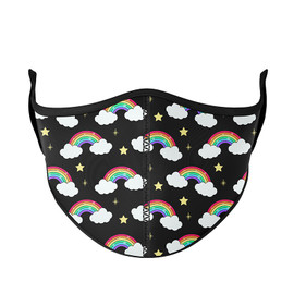 Black Rainbow with Clouds Face Mask Black Rainbow with Clouds Face Mask
