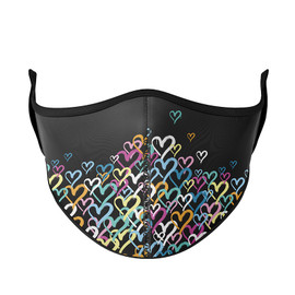 Top Trenz Black Graffiti Heart Face Mask Top Trenz Black Graffiti Heart Face Mask