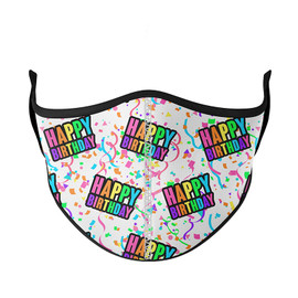 Top Trenz Printed Happy Birthday White Face Mask Top Trenz Printed Happy Birthday White Face Mask