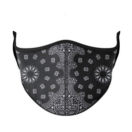 Top Trenz Printed Black Bandana Face Mask Top Trenz Printed Black Bandana Face Mask