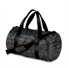 Large Canvas Travel Duffle Bag - Black & Gray – pompomz