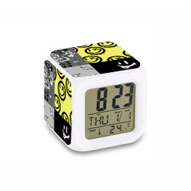 top trenz black and yellow two sided happy face printed alarm digital clock for camp and bedroom top trenz black and yellow two sided happy face printed alarm digital clock for camp and bedroom
