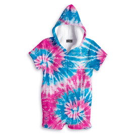 Cotton Candy Tie-Dye Fuzzy Romper Cotton Candy Tie-Dye Fuzzy Romper