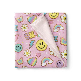 top trenz pink symbol patch fuzzy cozy throw blanket top trenz pink symbol patch fuzzy cozy throw blanket
