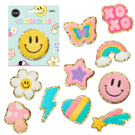 Top Trenz Chenille Patch Assortment of eleven different sticker patches Top Trenz Chenille Patch Assortment of eleven different sticker patches