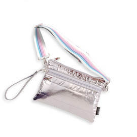 Top Trenz Iridescent Puffer Fanny Pack Belt Bag Sunrise Straps