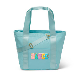 Top Trenz Blue Dance Patch Nylon Tote Bag Top Trenz Blue Dance Patch Nylon Tote Bag