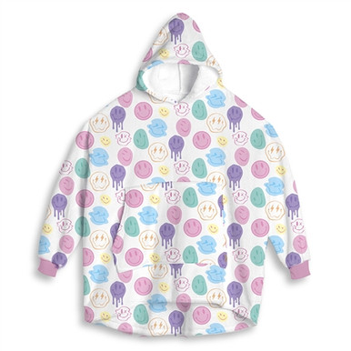 【GRAVER】23FW★ Elbow Puppy Face Smile Hoodie Elbow smile drawing sweatshirt_black/pink logo - GRAVER | 60
