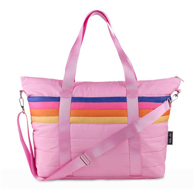 トートバッグ OPENING SUNSHINE Striped shearling tote bag pink Victoria's Secret Cozy Plush Tote Bag Purse Beach Carry-All