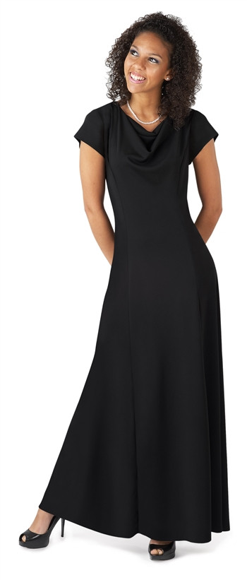 knee length dresses for ladies LILLIAN (Style #101Y) - Scoop Neck Long Sleeve Dress main image 0