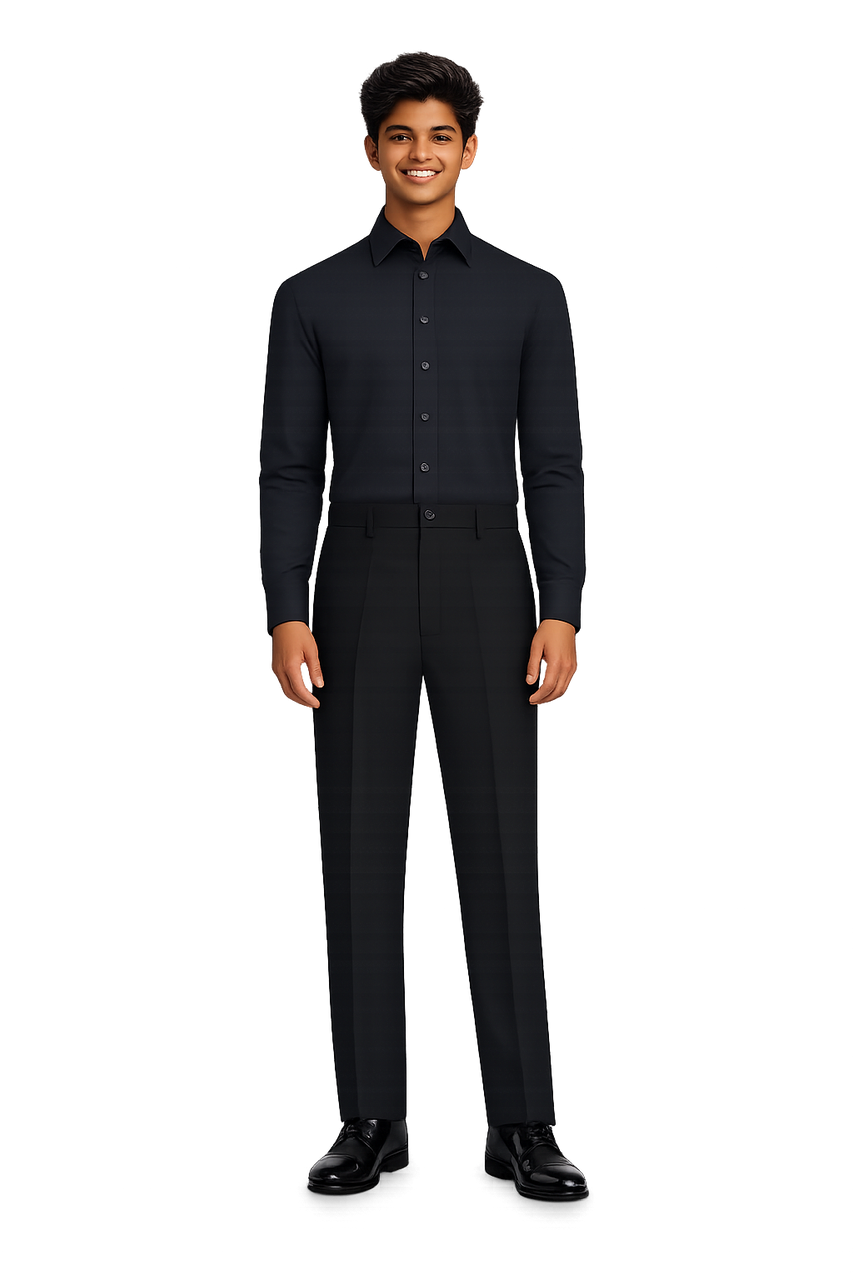 The Henry - Mens Package with Black Dress Pants and Black Premium  Microfiber Shirt