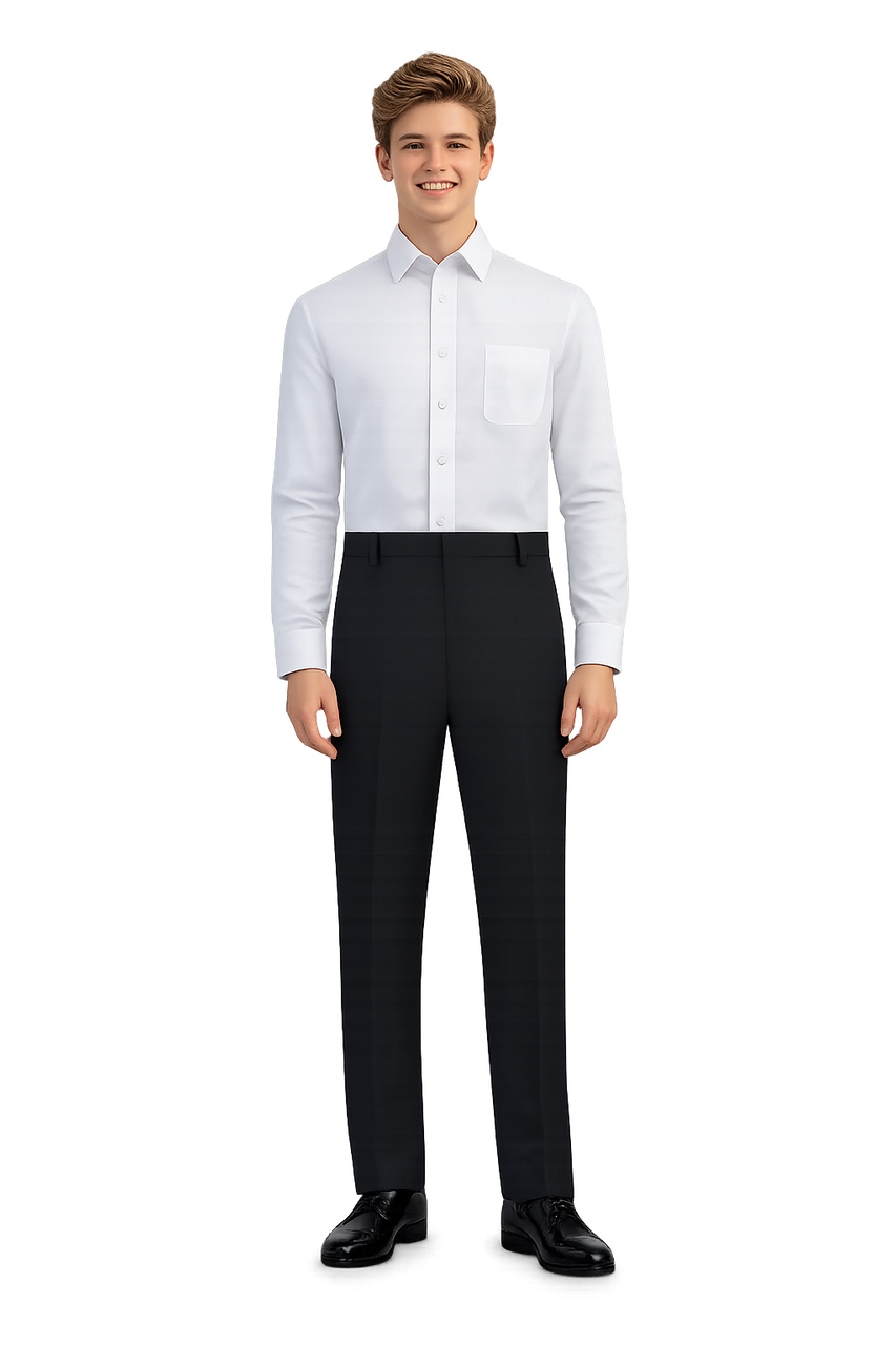 black pants and white dress shirt The Edward