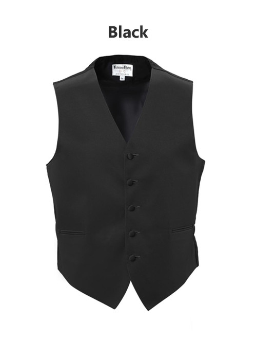 トップス atlast&co button vest The Edge - Black Satin Fullback Adjustable Vest with Faux Pockets