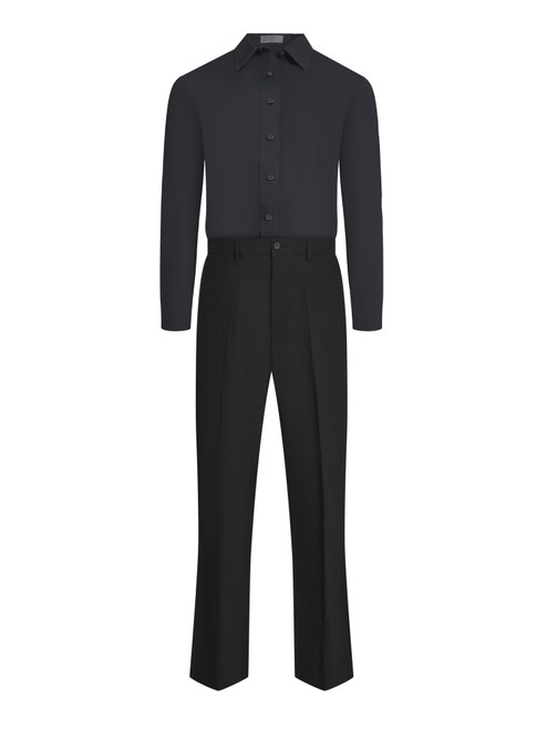 The Henry - Mens Package with Black Dress Pants and  Black Premium Microfiber Shirt