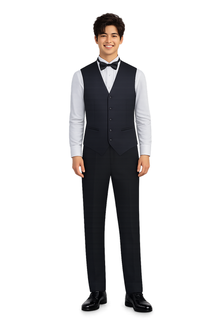 Parker - Ensemble Package with White Wing Shirt, #350B Vest and Black Bow Tie