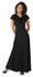 Cowl neck, cap sleeve, floor length gown with princess seams. IN STOCK FOR QUICK DELIVERY