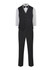 The David is a men's ensemble package which includes our men's tuxedo pants, white wing shirt, black satin vest with no pockets and a black bow tie.