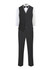 The Colton is a men's ensemble package which includes our men's tuxedo pants, white wing shirt, poplin vest and a black bow tie.