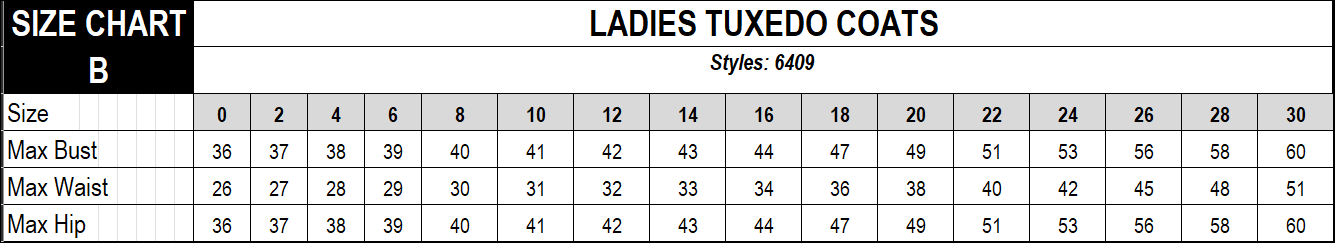 size chart b