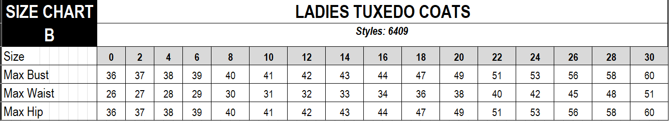 size chart b