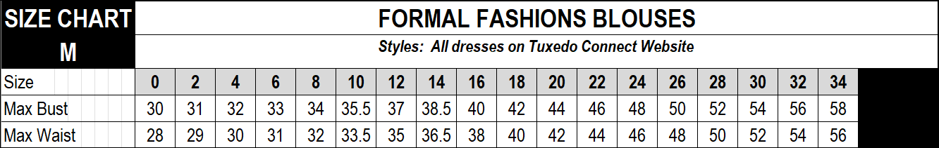 size chart m