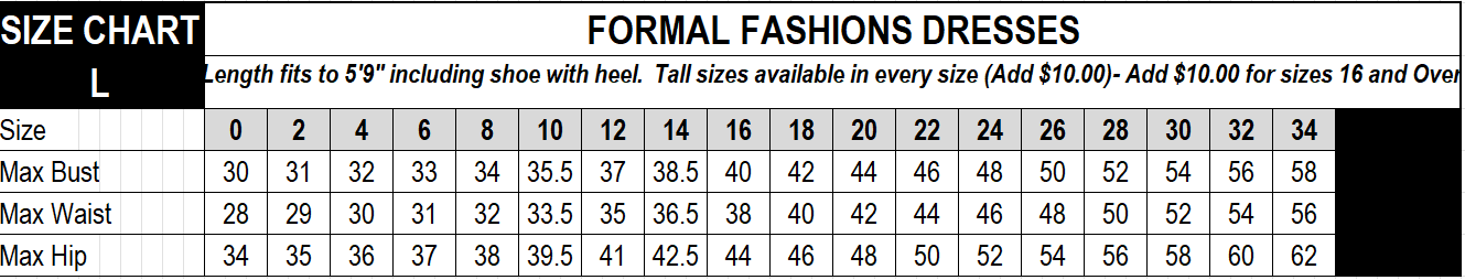 size chart l