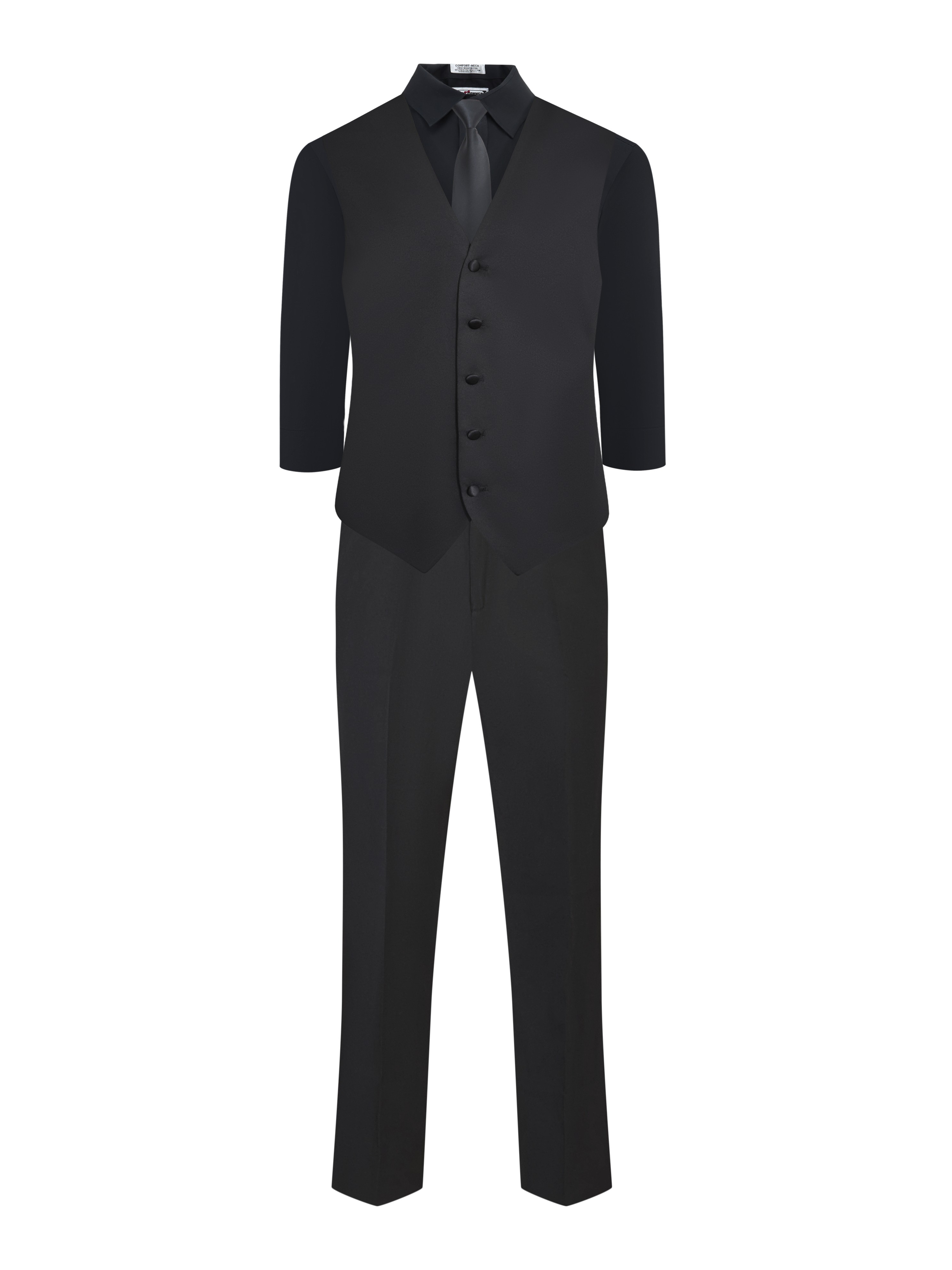 Ian Ensemble Package with Black Dress Shirt,#350 Vest and Black Long Tie Ian Ensemble Package with Black Dress Shirt,#350 Vest and Black Long Tie