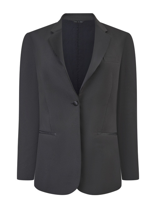 Ladies Black Tuxedo Coat - Two Button Notch Lapel