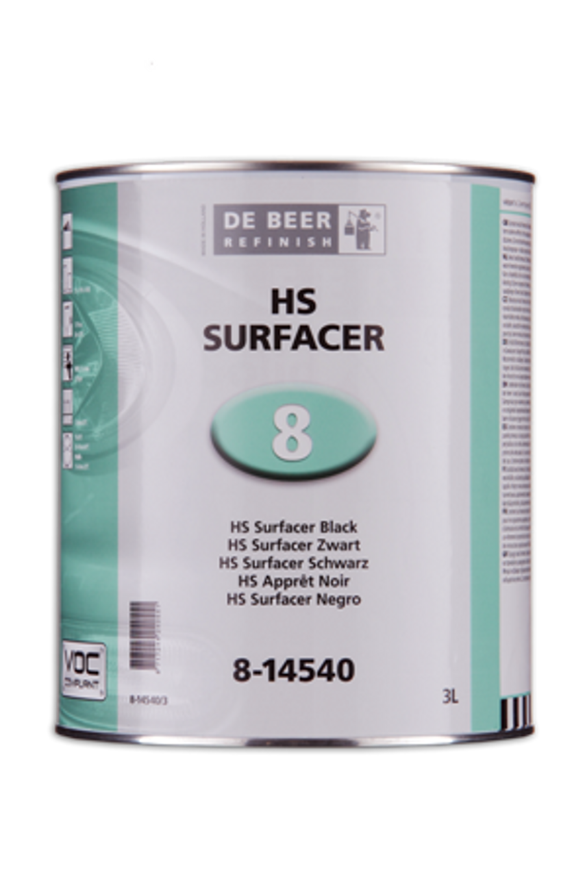 De Beer Primer Surfacer HS 2K Black 8-14540 3Lt